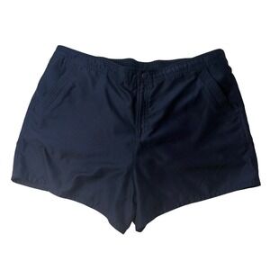 Croft & Barrow Womens Navy Shorts Size 16 Swim Elastic Waist Lined Athletic Zip